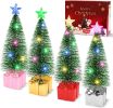 Christmas Tree with Lights, 4 Pack Tabletop Christmas Tree with LED Lights for Indoor Christmas Decorations Holiday Party Ornagment