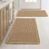 Set of 2 Waffle Bathroom Rugs, Boho Bath Rugs Non Slip Washable, Super Absorbent Bath Mats, Ultra Soft Rubber Backed Shower Mats for Bathroom Floor