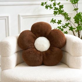 Flower Pillow, Cute Decorative Flower Shaped Throw Pillow (B-Brown, 14.9 Inch)