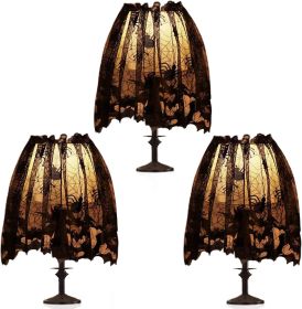3Pcs Halloween Lamp Shade Cover Decoration, Black Lace Ribbon Spider web Lampshades Cover Topper Scarf for Festive Party Indoor Decor Supplies