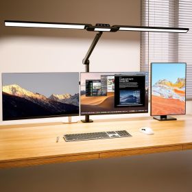 Lamp with Clamp - 24W Ultra Bright Adjustable Swing Arm Light for Home Office, 3000 Lumen Auto Dimming Computer Lamp with Stepless Touch Control