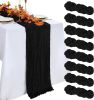8 Pack Halloween Table Runner Black Cheesecloth 10ft Boho Gauze Fabric 120 Inch Cheese Cloth Table Runner Rustic Sheer for Romantic Wedding Decor Baby
