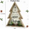 Christmas Decorations for Home Farmhouse Merry Christmas Tree with Pinecones Wooden Decorative Block Rustic Tabletop Xmas Party Holiday Décor