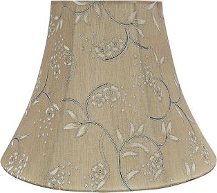 Transitional Bell Shape Construction Light Gold, 12" Wide (6" x 12" x 9-1/2") Spider LAMP Shade