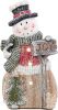 Snowman Statue with LED Lights for Christmas Decoration, Holiday Decor for Shelf Bookshelf Fireplace Mantle Table Indoor Home