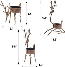 Reindeer Tea Light Candle Holders, 6 Pack Iron Christmas Decoration for Party Dining Table Centerpeice Decorative