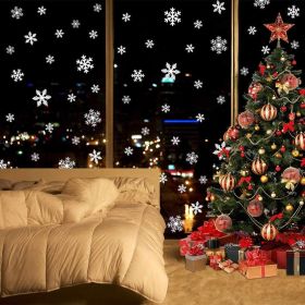 135Pcs Christmas Window Clings Snowflakes Window Decals Static Window Stickers for Christmas Decorations Windows Décor Ornaments Xmas Party Supplies T