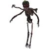 6ft Sound-Activated Halloween Skeleton - Flashing Red Eyes, Spooky Sounds, 4 Poseable Arms + Extra Skull, Hanging Rope
