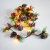 Christmas Garland Lights 6.56FT Holiday Prelit Garlands Pine Cone Garland with Red Berry Upgraded Battery Operated Garland with LED Lights Xmas Decor