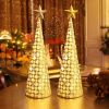 Lighted Christmas Table Decorations with Star and 10 LED Lights Battery Operated