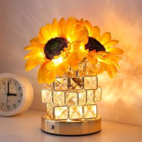 Sunflowers Flower Lamp ,Rechargeable Cordless Touch Table Lamp,3-Colour Infinitely Dimming Small Night Light