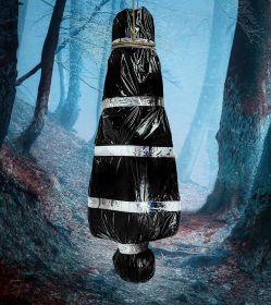 AnanBros 5ft Hanging Corpse Dead Victim Props Halloween Decorations, Haunted Creepy House Halloween Decor