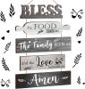 Bless The Food Before Us Wall Decor Farmhouse Kitchen Decor Rustic Dining Room Wall Art Vintage Country Wooden Hanging Sign(Farmhouse Gray)