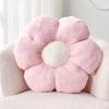 Pink Flower Pillow, Cute Decorative Flower Shaped Throw Pillow with Faux Rabbit Fur