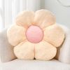 Beige Flower Pillow, Cute Decorative Flower Shaped Throw Pillow with Faux Rabbit Fur
