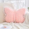 Butterfly Pillow Pink Decorative Pillows 15" Butterfly Shaped Cute Throw Pillows with Lace Aesthetic Bow Plush Cushion for Room Decor Bed Sofa Couch