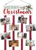 Christmas Card Holder Display with 24 Clips, Wooden Hanging Merry Christmas Sign, Holiday Card Display for Wall or Door Christmas Décor
