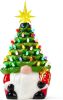 12' Gnome Ceramic Tree, Light up Tabletop Xmas Decor with 60 LED Lights, Ceramic Tree with Christmas Themed Design