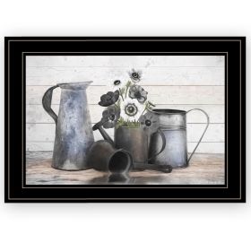 "Floral Farmhouse I" by Robin-Lee Vieira, Ready to Hang Framed Print, Black Frame