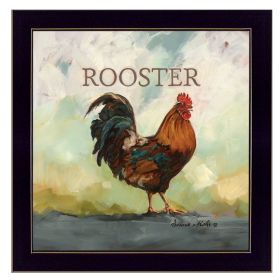 "Raleigh the Rooster" by Bonnie Mohr, Ready to Hang Framed Print, Black Frame