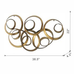 38.5x22x4.2" Seretha Gold Leaf Wall DÃƒÂ©cor