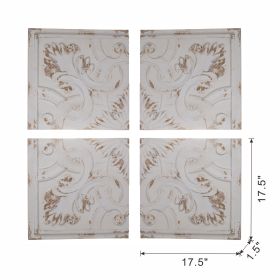 S/4 Distressed Wooden Square Wall Panels, 17.5x17.5"