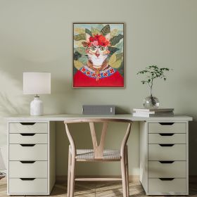 Bohe n Cat In Forest Framed Canvas Wall Art