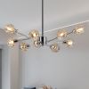 28" Modern Crystal Chandeliers, 9 Lights Chrome Chandelier for Living Room Bedroom, Dining Room Chandelier Over Table