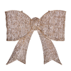 Pre-lit Outdoor Giant Bowknot Christmas Decoration, Lighted Metal Frame with 124 Warm White LED Lights