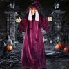 2025 Halloween Electronic Animated Witches, 70In Life Size Hanging Vocal Witches, Giant Flying Witches, Voice & Touch Activated Dialogue