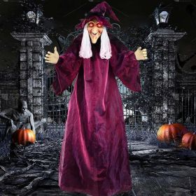 2025 Halloween Electronic Animated Witches, 70In Life Size Hanging Vocal Witches, Giant Flying Witches, Voice & Touch Activated Dialogue