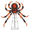 52" Large Halloween Spider Decoration with 80 LED Lights - Weatherproof Metal & Fabric Spider with Sturdy Stand,