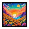 Colorful Marigolds Framed Metal Print Bathroom, Kitchen, Office, Home Decor Wall Art Ready to Hang, Square, 8X8