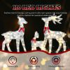 3-Piece Lighted Tinsel Christmas Reindeer Family Set Outdoor Decorations