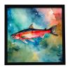 Salmon Framed Metal Print Bathroom, Kitchen, Office, Home Decor Wall Art Ready to Hang, Square, 8X8