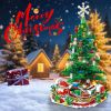Christmas Tree Building Set - 701 Plastic Pieces, 24-Day Countdown Calendar, 30 USB LED Warm Lights - Santa, Ornaments