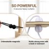 Magnetic Curtain Tiebacks Black 2pcs, Curtain Tiebacks Buckles Holdbacks Holders Hooks Clip for Home Outdoor Bedroom Office Decorative Curtain