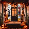 Jack Sally Lighted Banners Porch Signs Halloween Decor Christmas Nightmare Hanging Banner Halloween Decorations Outdoor Horror Poster for Indoor Befor