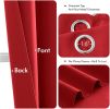 Christmas Red Blackout Curtains for Bedroom Living Room 63 Inches Long 2 Panels