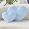 Heart Pillow Cute Fuzzy Pillows Throw Pillows for Bed Livingroom Home Decor Cushion Decorative Aesthetic Preppy Pillows Blue,Small 13"x10"