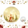 Christmas Snowman Globe with LED Lights, Christmas Decorations Indoor, Lighted Crackle Glass Globes