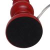 Turned Table Lamp with White Eyelet Linen Shade, Red