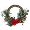 23.5" POINSETTIA/BERRY/EUCALYPTUS HALF Wreath