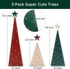 Christmas Decorations-Three Sizes Wooden Tree Sign with Star-Christmas Decorations for Home Shelf Mantel Fireplace Table Party Decor