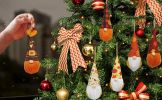 Fall Thanksgiving Tree Decorations Hanging Ornaments Plush, 6 Inch Large Fall Thanksgiving Ornaments for Small Tree Home Party Indoor Decorations