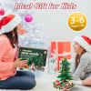 Christmas Tree Building Set - 701 Plastic Pieces, 24-Day Countdown Calendar, 30 USB LED Warm Lights - Santa, Ornaments