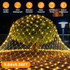 9.84x6.56FT 192LED Solar Christmas Net Lights Outdoor Bush Lights Dimmable IP44 Waterproof with 8 Modes Remote Timer Memory Function for Holiday Party