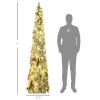 7ft Prelit Pencil Christmas Tree with Snow Flocked Branches 350 LED Lights Downswept Shape for Festive Home