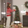 5 ft Prelit Bent Top Christmas Tree, Whimsical Xmas Tree Slim High Mountain Fir with 100 LEDs and Metal Stand, Green