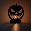 CIFbuy Gothic Halloween Pumpkin Candle Holder, Classic Black Candlestick, Spooky Haunted House Centerpiece Home Decor (TikTok, temu pick-up service)